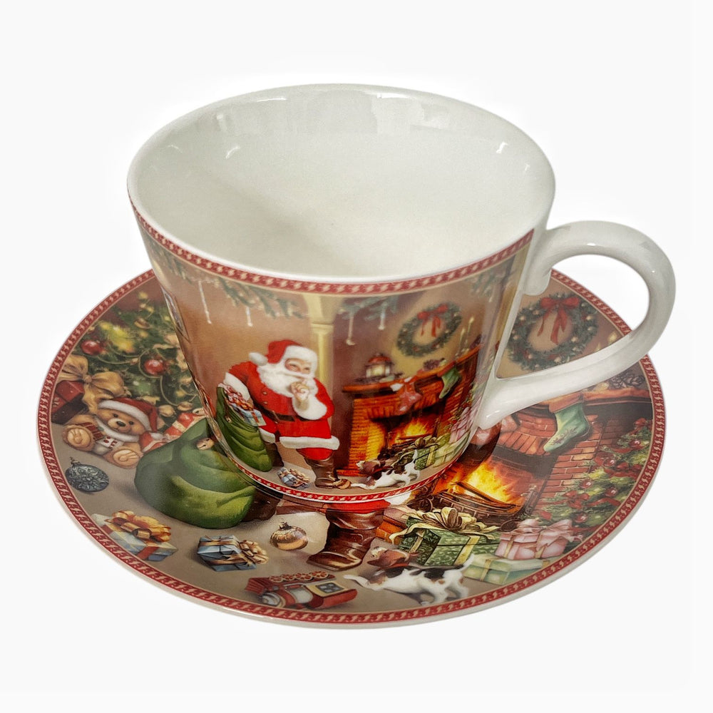 Taza con Plato Papá Noel