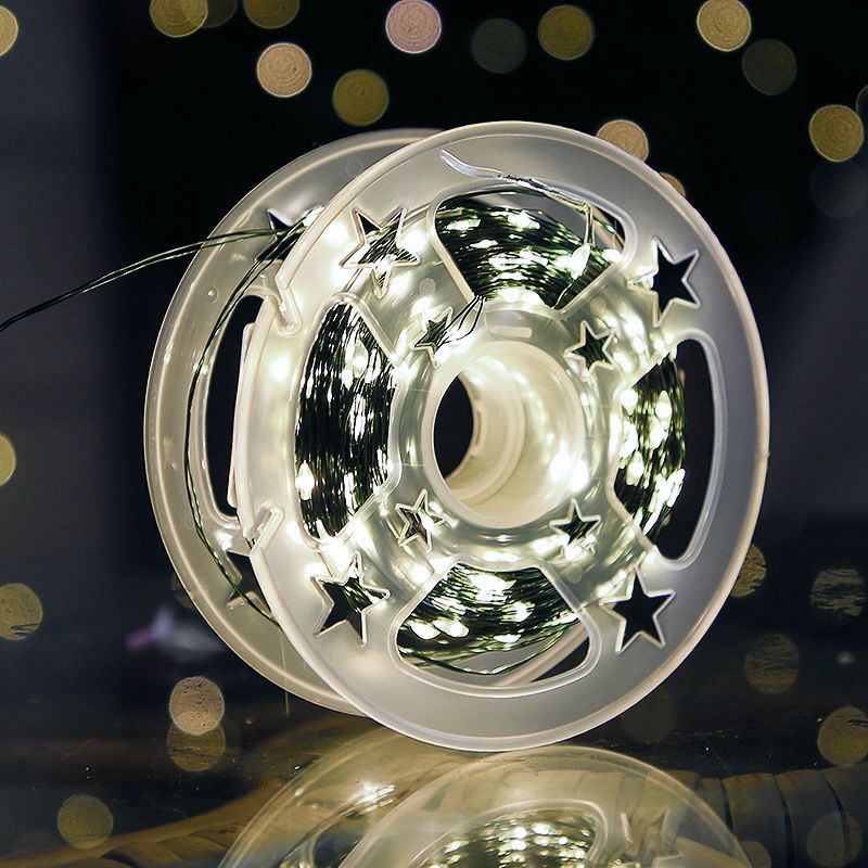 Luces Hada 100M Cable Verde luz BLANCA