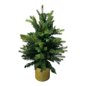 Árbol Verde Frondoso Base Dorada 60cm