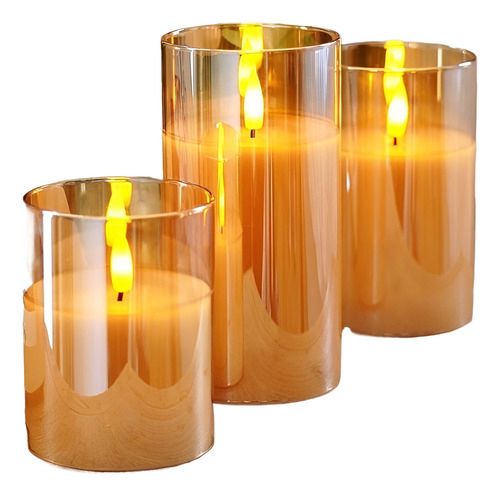 Set  X3 de Velas led CREMA