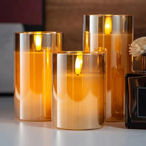 Set  X3 de Velas led CREMA