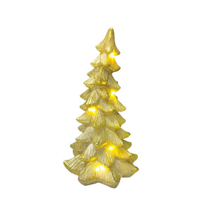 Pino Aguja Dorado con Luz 20cm de alto x 12cm de ancho