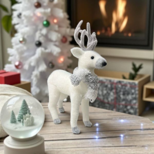 Reno Blanco Navideño Pequeño