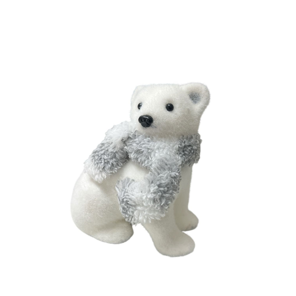 Oso Navideño Blanco Pequeño con Chalina