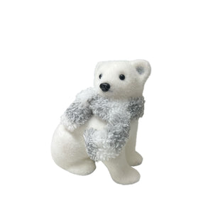 Oso Navideño Blanco Pequeño con Chalina