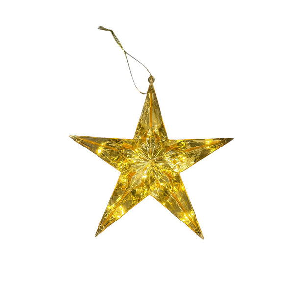 Colgante Estrella Dorada con LUZ 20x20cm