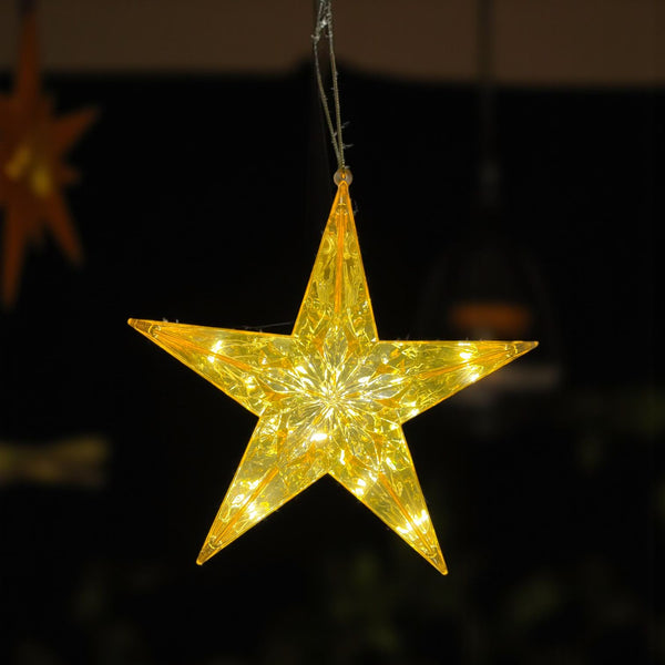 Colgante Estrella Dorada con LUZ 20x20cm