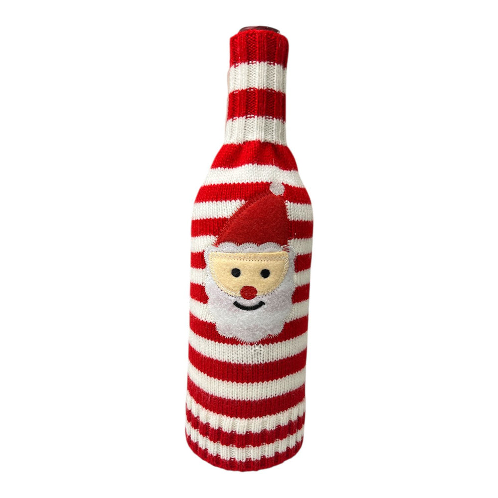 Funda de Botella Rayas PAPÁ NOEL