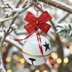 Cascabel Blanco Colgante Navideño