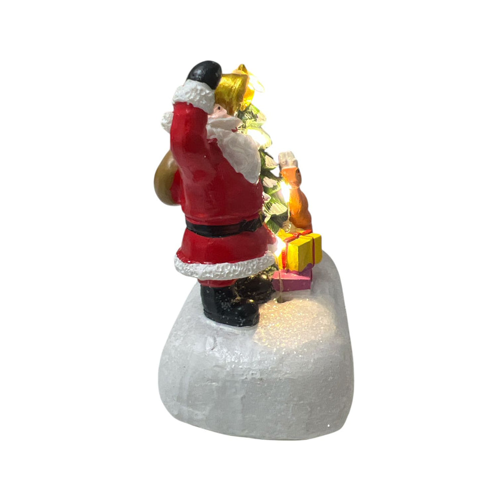 Mini Adorno Papá Noel y Reno con LUZ