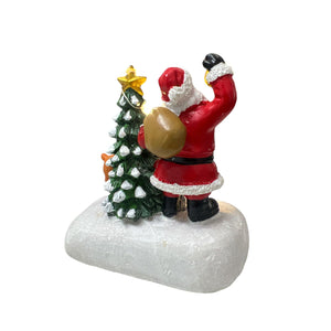 Mini Adorno Papá Noel y Reno con LUZ
