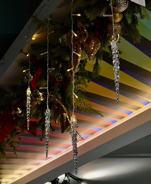 Luces Estalactitas Cascada/Cortina Luz CÁLIDA