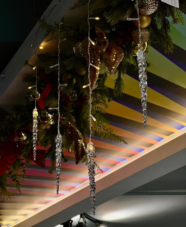 Luces Estalactitas Cascada/Cortina Luz CÁLIDA