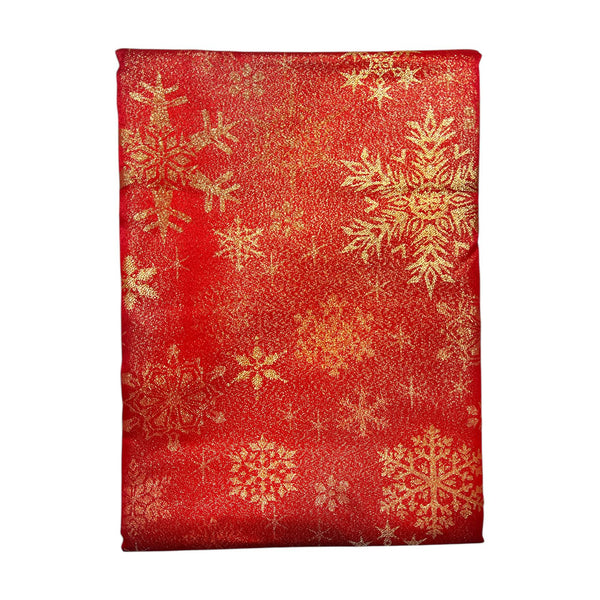 Mantel Navideño Rojo Copos de Nieve 200x150cm