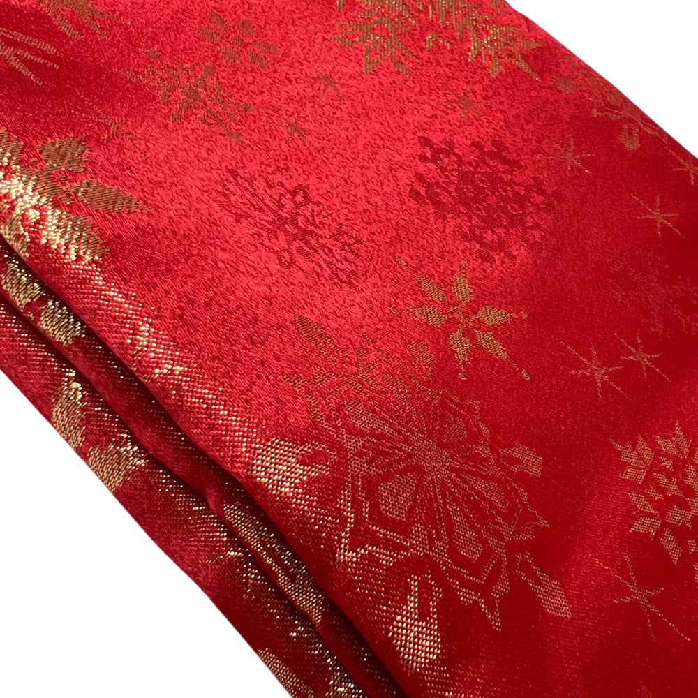 Mantel Navideño Rojo Copos de Nieve 200x150cm