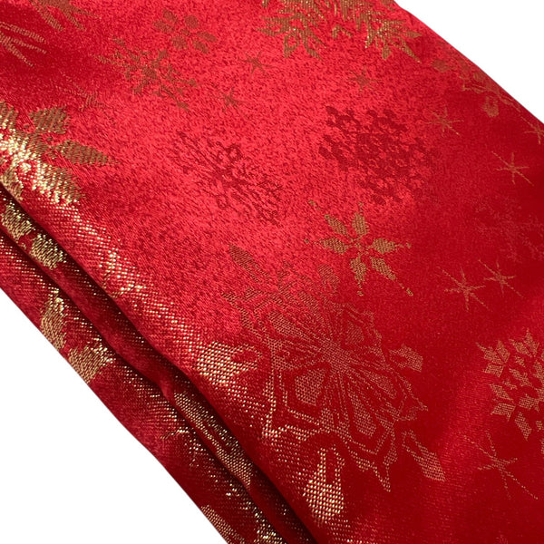 Mantel Navideño Rojo Copos de Nieve 200x150cm