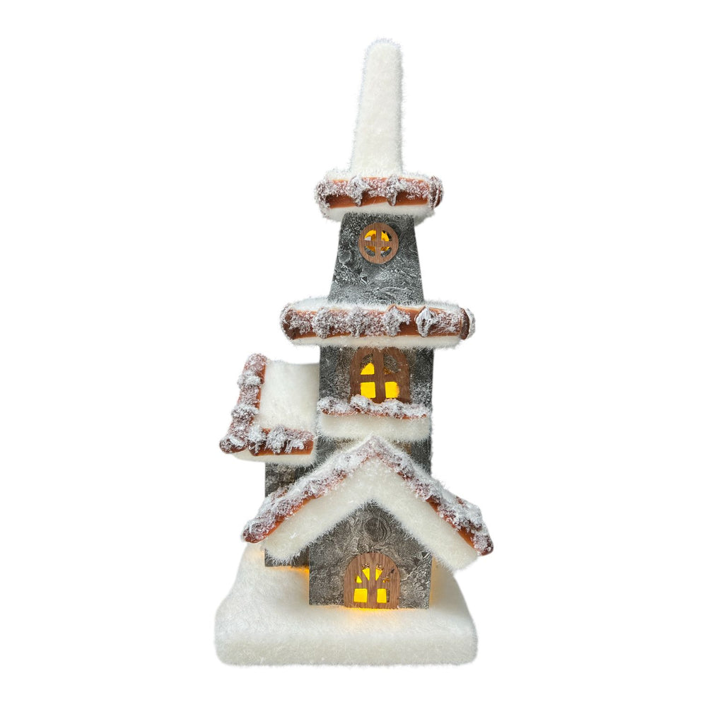 Casa de Invierno Mediana con Luz.