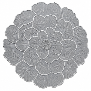 Set x6 Individuales Redondos Magnolia PLATA/NEGRO
