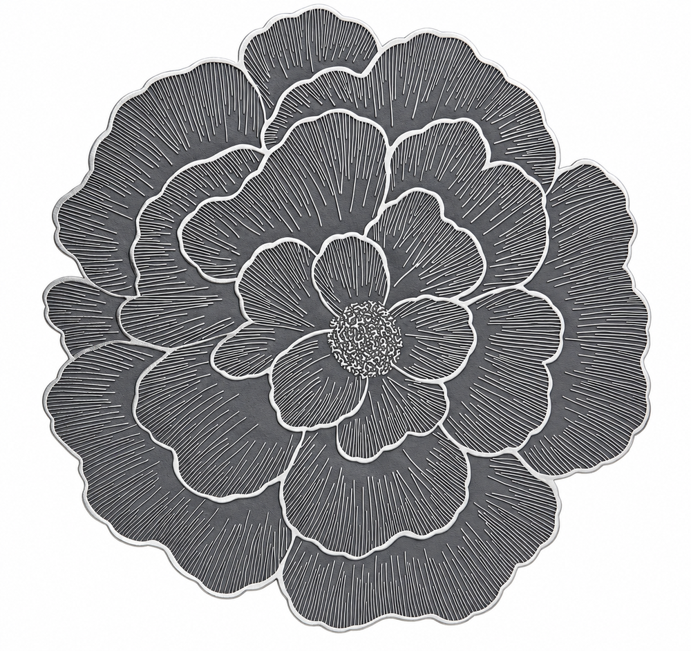 Set x6 Individuales Redondos Magnolia PLOMO/PLATA