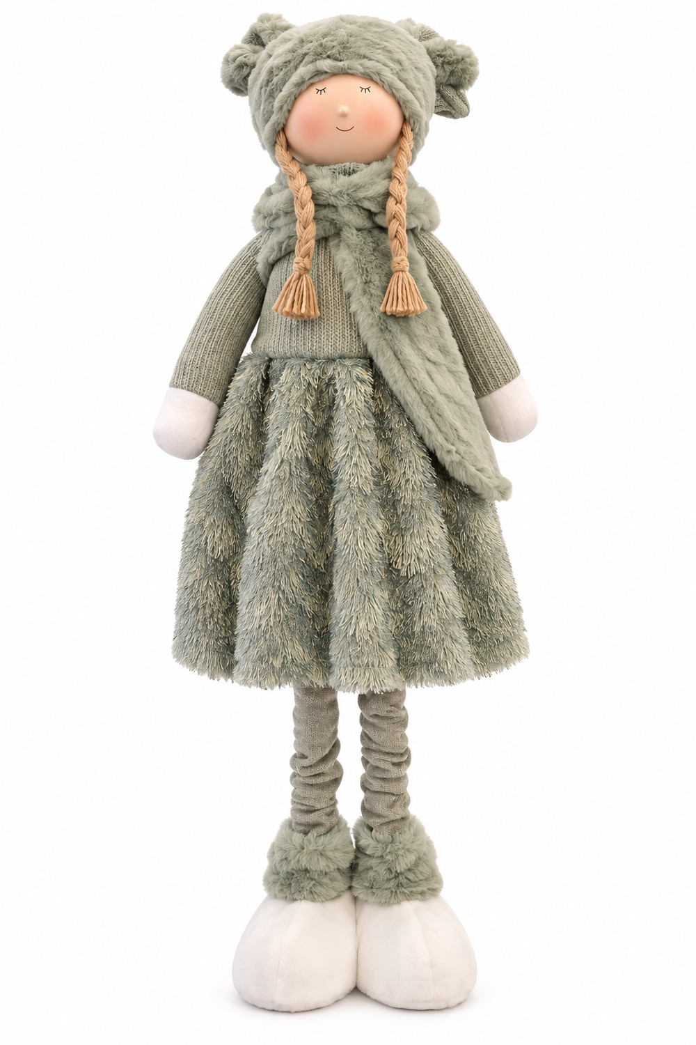 Niña Navideña Reno Traje Verde