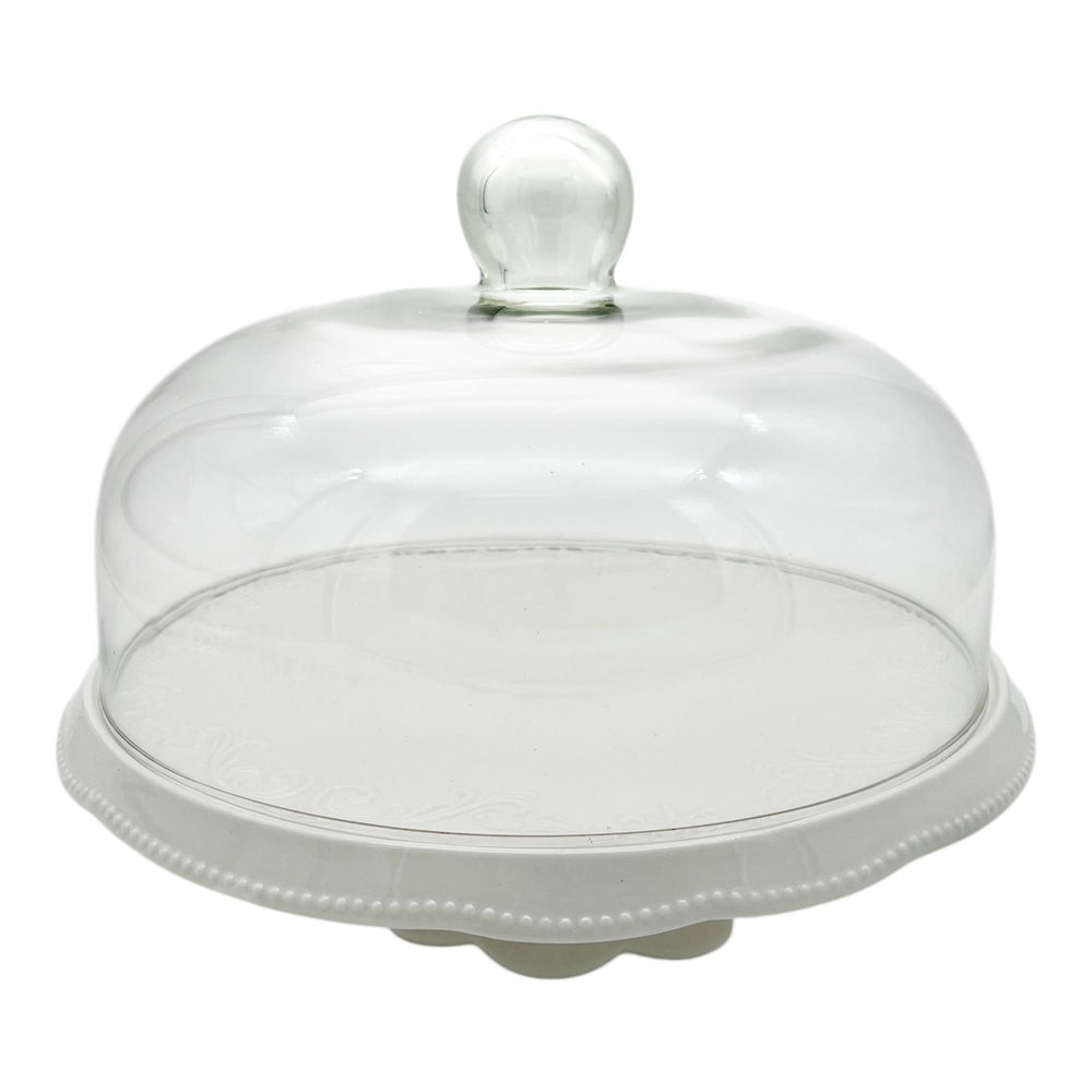 PORTA TORTA VIDRIO Y CERAMICA