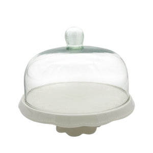 PORTA TORTA VIDRIO Y CERAMICA GD