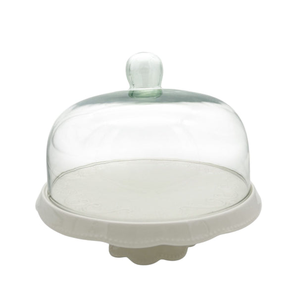 PORTA TORTA VIDRIO Y CERAMICA GD