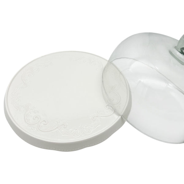 PORTA TORTA VIDRIO Y CERAMICA GD