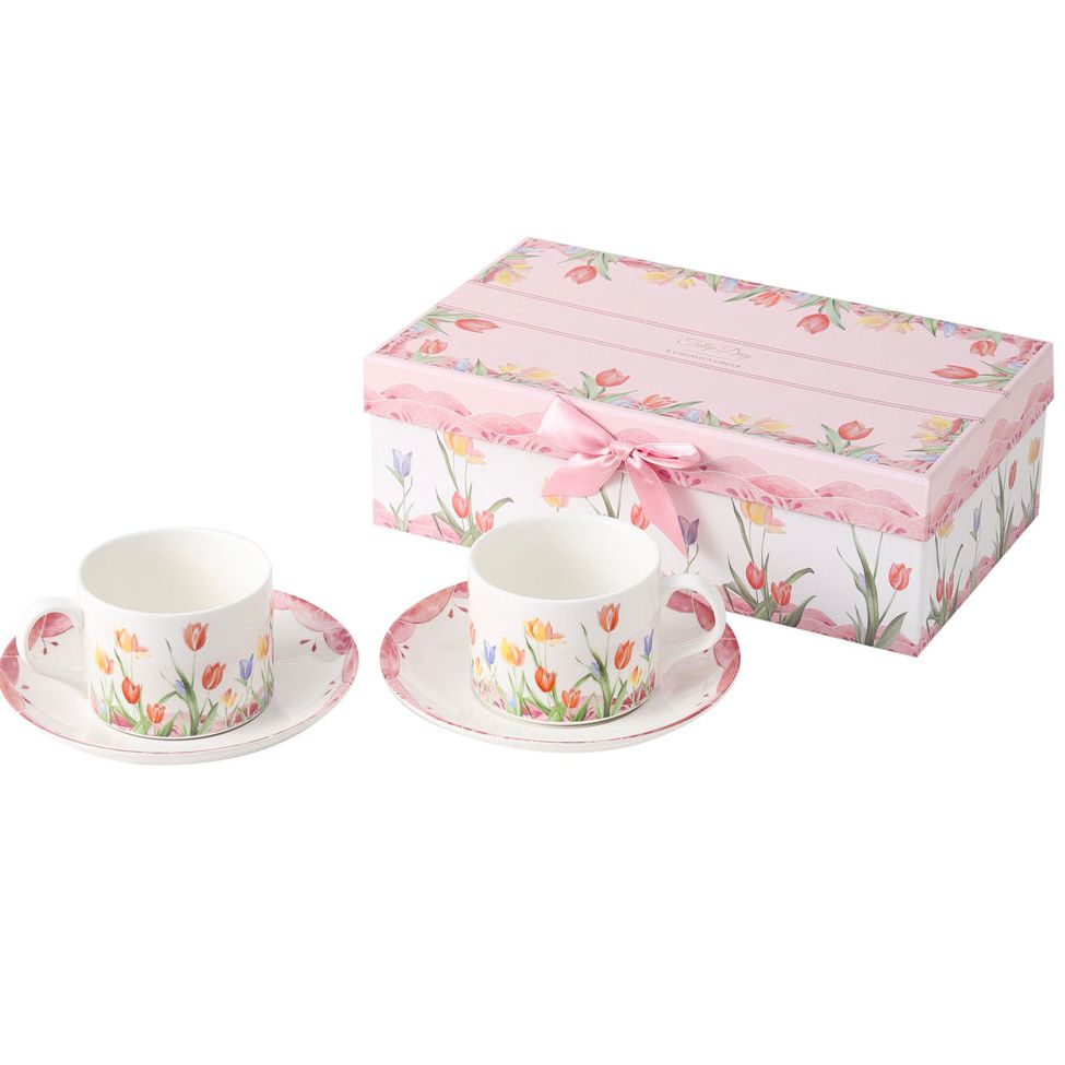 Taza de Té con plato 2 Unidades TULIPANES COLLECTION