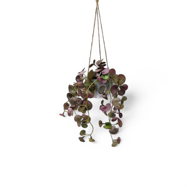 Planta Corazones Colgante Artificial VERDE/MORADO