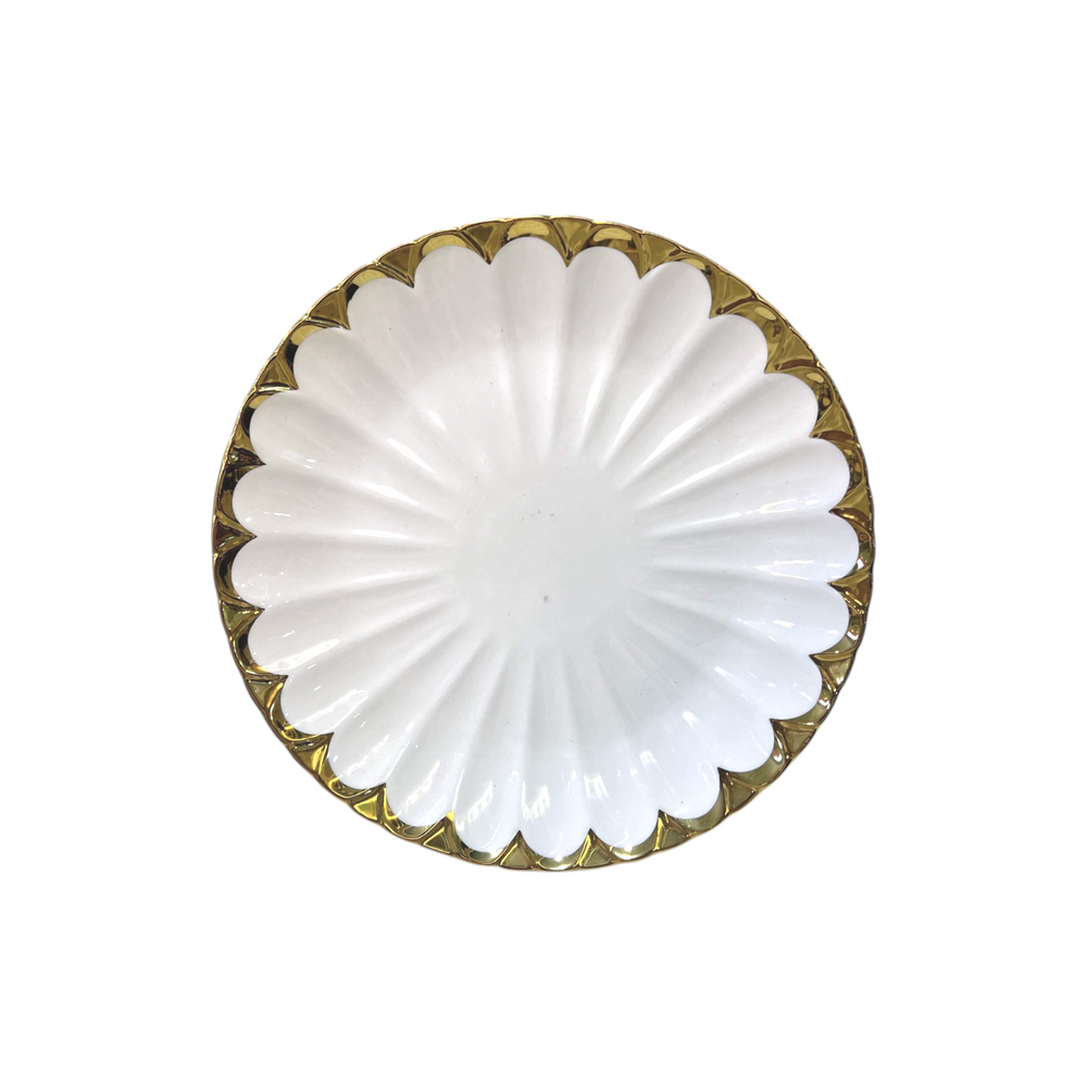 Plato Llano Pequeño PETALO GOLD & WHITE