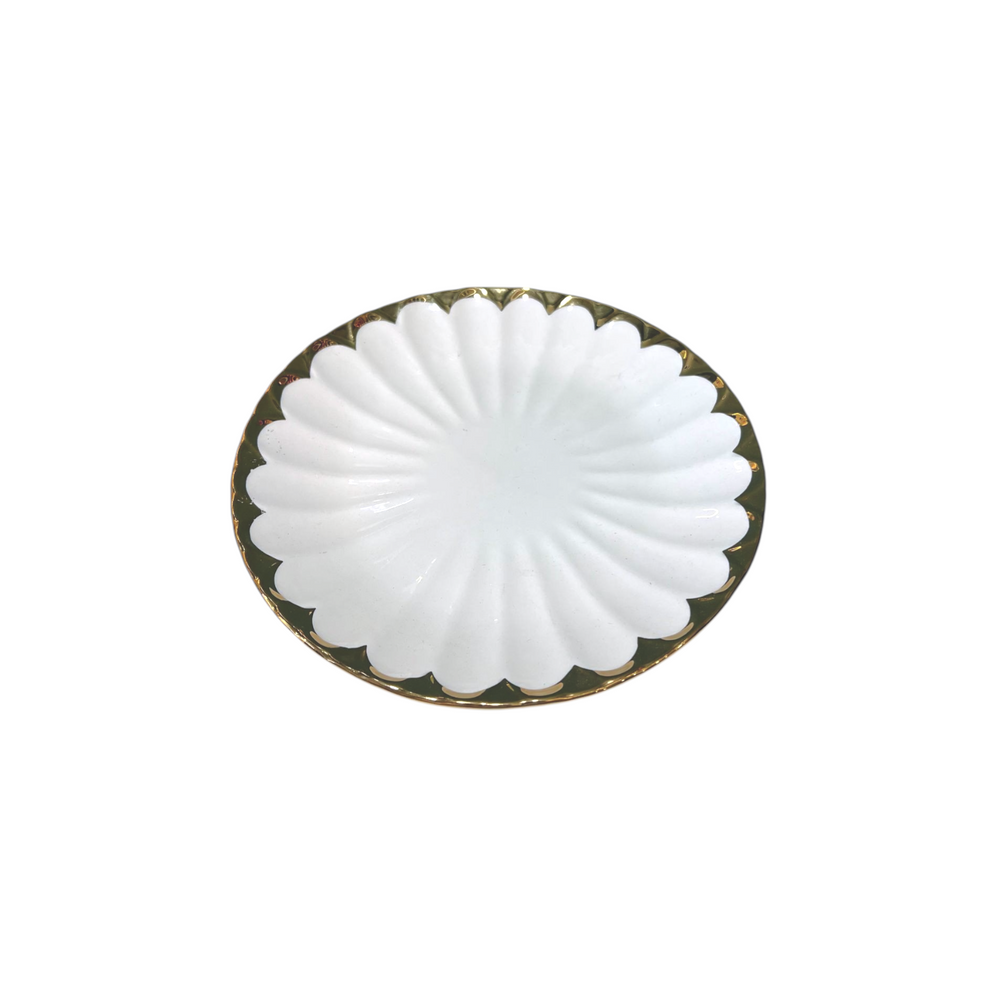Plato Llano Pequeño PETALO GOLD & WHITE