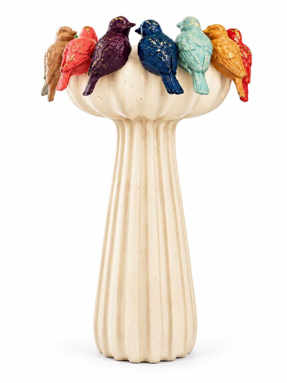 Fuente Decorativa Pajaros Multicolor Grande