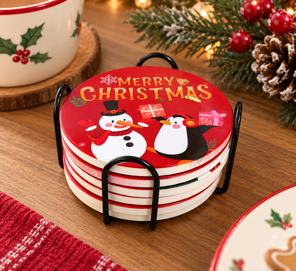 Porta Vaso 6 Unidades ROJO NAVIDEÑO