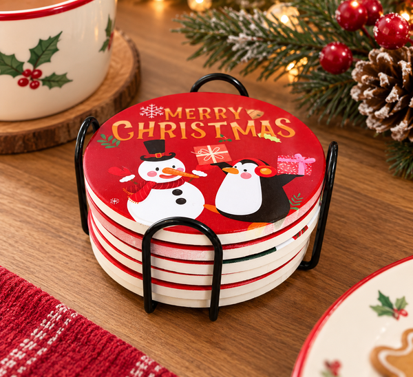 Porta Vaso 6 Unidades ROJO NAVIDEÑO