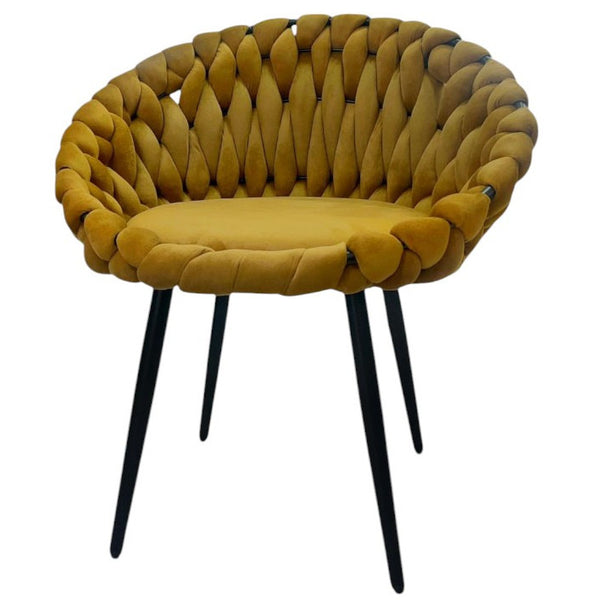 SILLA DUA TRENZADA MOSTAZA