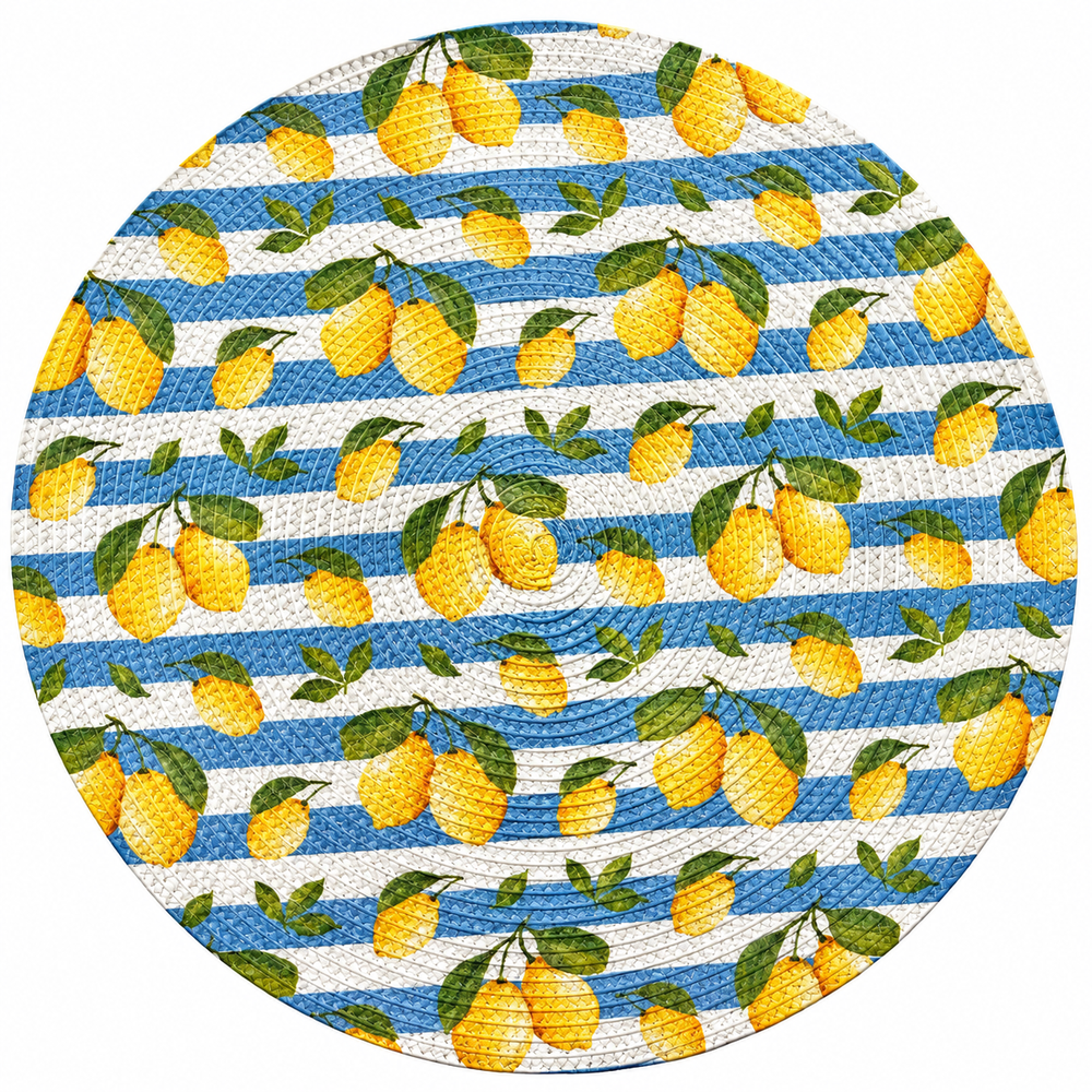 Set x6 Individuales Redondos LIMONES AZULES