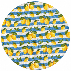Set x6 Individuales Redondos LIMONES AZULES