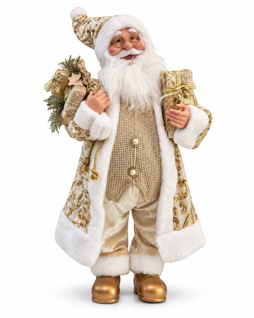 Muñeco Navideño Papá Noel DORADO