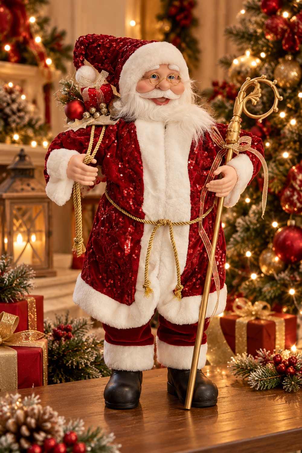 Muñeco Navideño Papá Noel ROJO