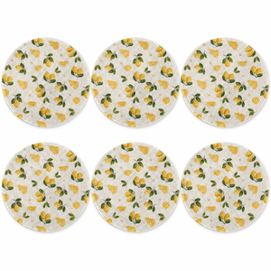 Set x6 Individuales Redondos LIMONES CREMA