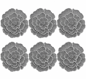 Set x6 Individuales Redondos Magnolia PLATA