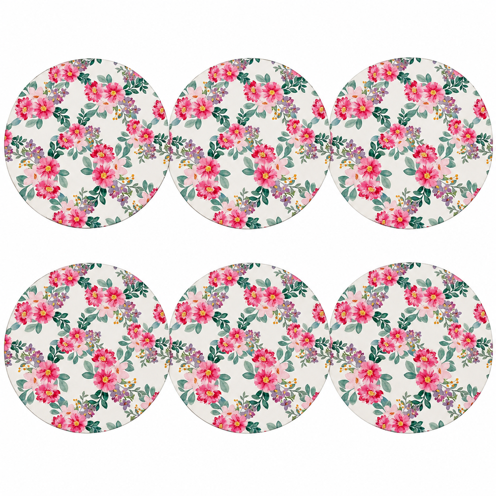 Set x6 Individuales Redondos FLORES SILVESTRES