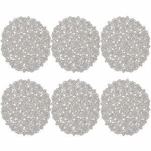 Set x6 Individuales Redondos Rosas PLATAS