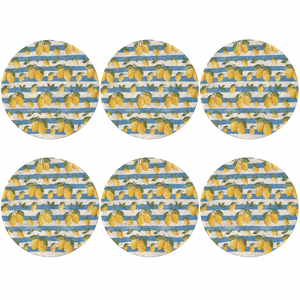 Set x6 Individuales Redondos LIMONES AZULES