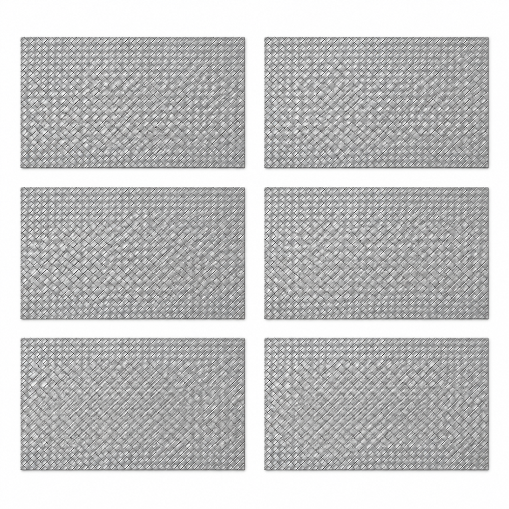Set x6 Individuales Rectangulates Tejidos PLOMO