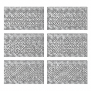 Set x6 Individuales Rectangulates Tejidos PLOMO