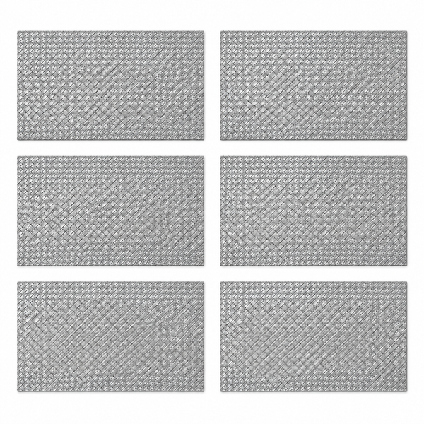 Set x6 Individuales Rectangulates Tejidos PLOMO