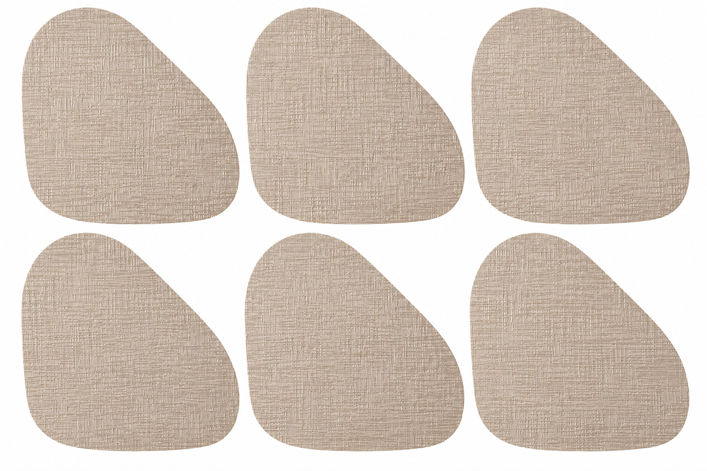 Set x6 Individuales Orgánico Texturizado BEIGE