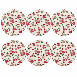Set x6 Individuales Redondos JARDIÍN FLORAL